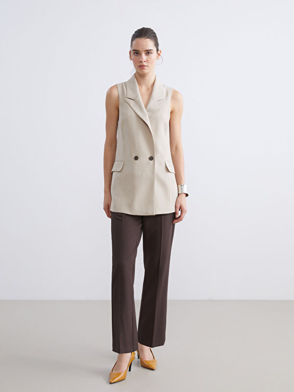 LCW Vision Kahverengi Dar Fit Kadın Pantolon - W5IR60Z8-HDT | LCW