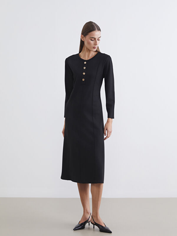 LCW Grace Crew Neck A-Line Dress