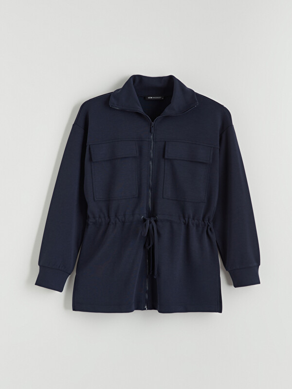 LCW Modest Dik Yaka Oversize Kadın Fermuarlı Sweatshirt - W5IR94Z8