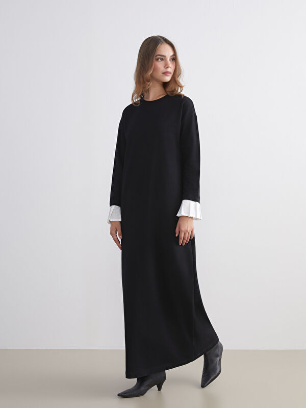 LCW Modest Bisiklet Yaka Sweat Elbise