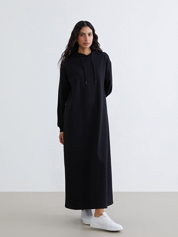 LCW Modest Kapüşonlu Sweat Elbise