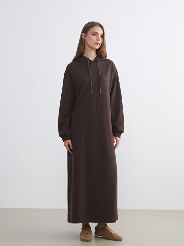 LCW Modest Kapüşonlu Sweat Elbise