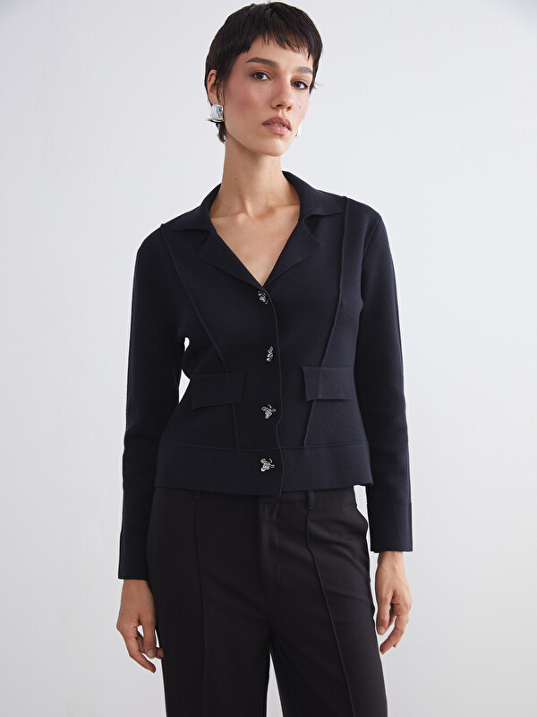 LCW Vision Collared Neck Women's Knitwear Cardigan