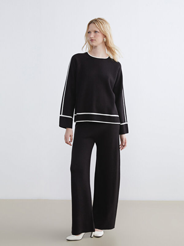 LCW Comfort Elasticated Waist Wide Leg Women's Knitwear Trousers