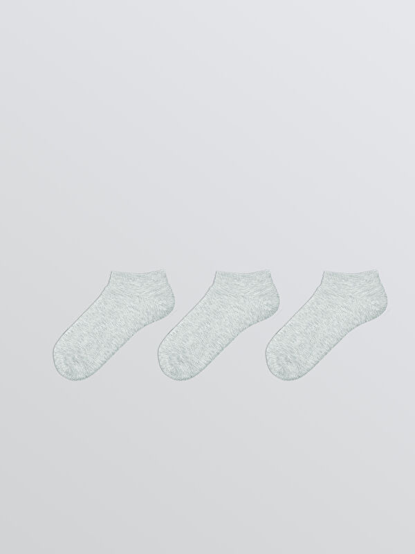 Kadın Düz Sneaker Çorap 3'lü - Görsel 2