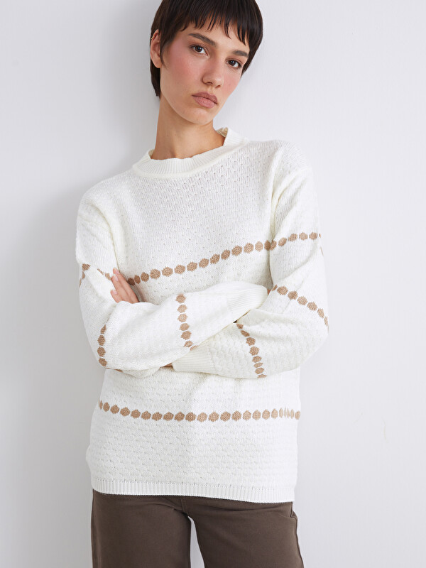 LCWAIKIKI Classic Crew Neck Patterned Women's Knitwear Sweater