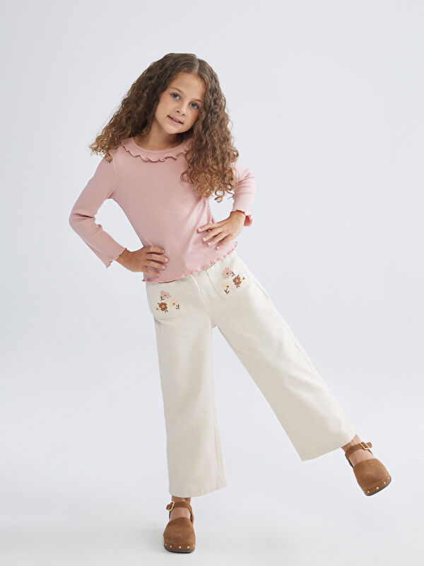 LCW Kids سروال بنات مزهر بخصر مطاطي