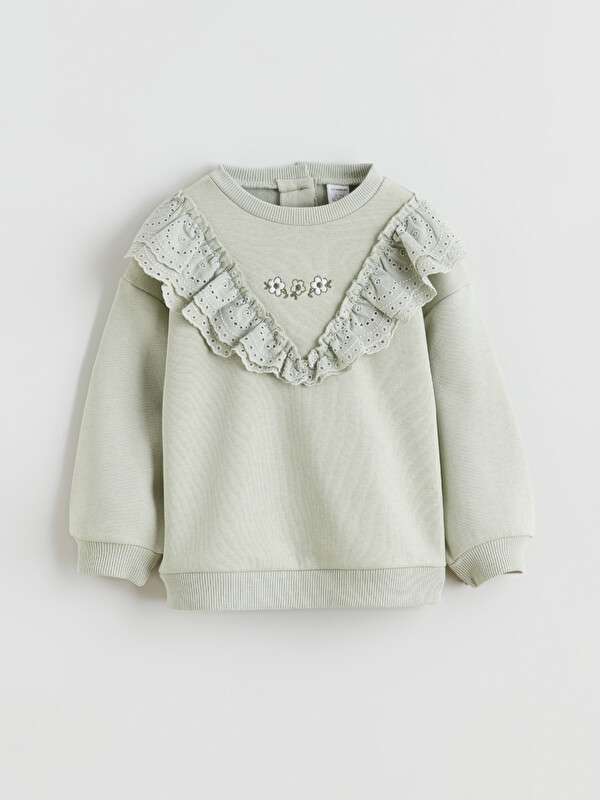 LCW Kids Bisiklet Yaka Uzun Kollu Kız Çocuk Sweatshirt