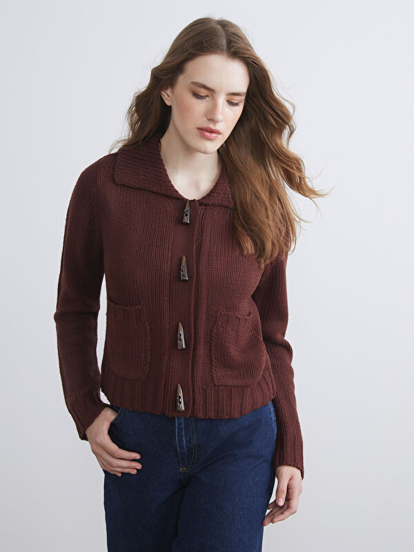LCW Vision Polo Neck Women's Knitwear Cardigan