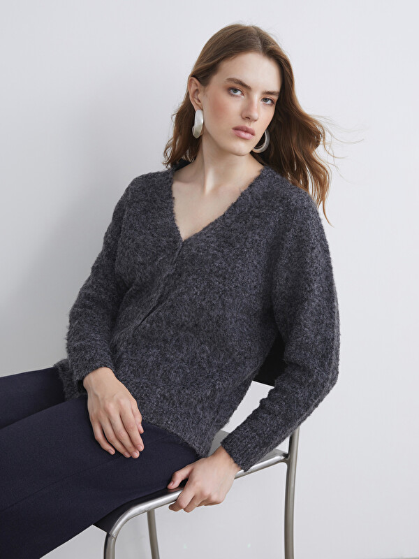LCW Vision V Neck Women's Knitwear Cardigan