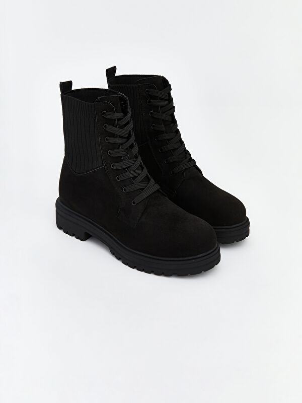 Süet Görünümlü Bağcıklı Kadın Bot - Görsel 2