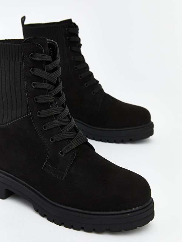 Süet Görünümlü Bağcıklı Kadın Bot - Görsel 4