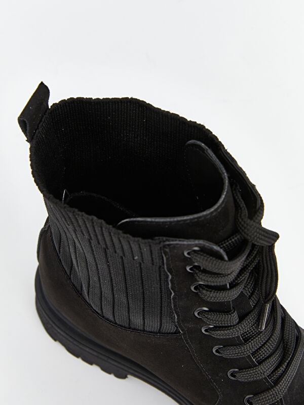 Süet Görünümlü Bağcıklı Kadın Bot - Görsel 7