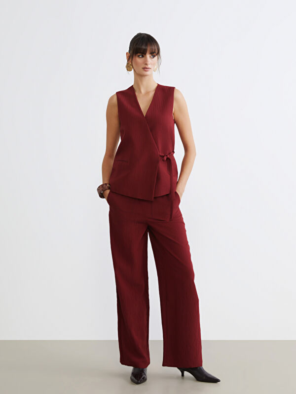 LCW Vision Elasticated Waist Textured Women's Trousers