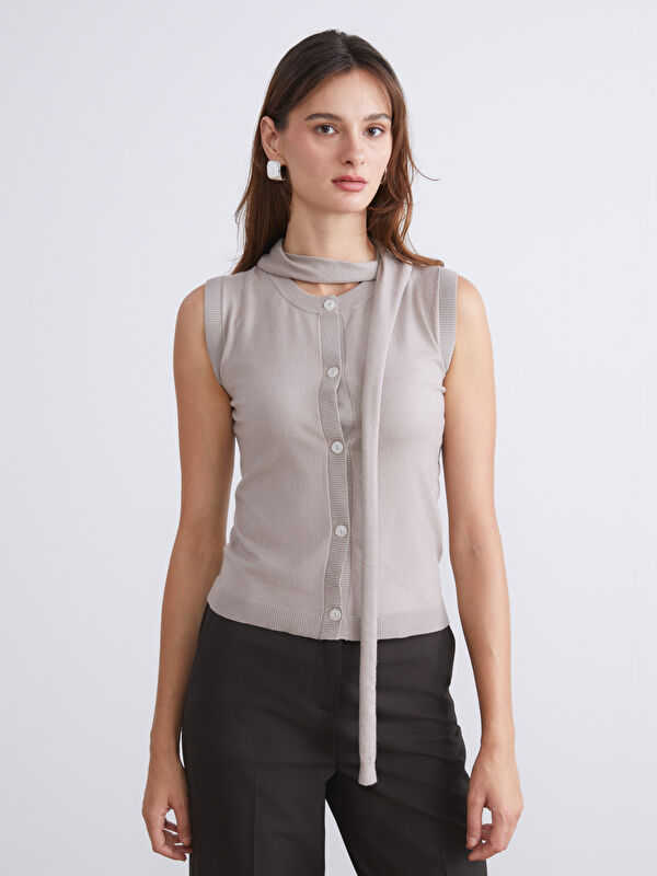 LCW Vision Shawl Detailed Women's Knitwear Waistcoat