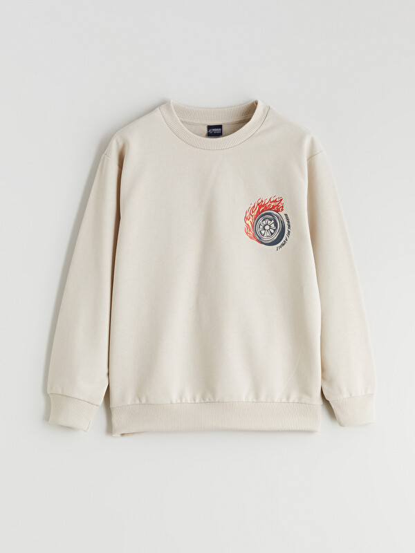 LCW ECO Bisiklet Yaka Erkek Çocuk Sweatshirt