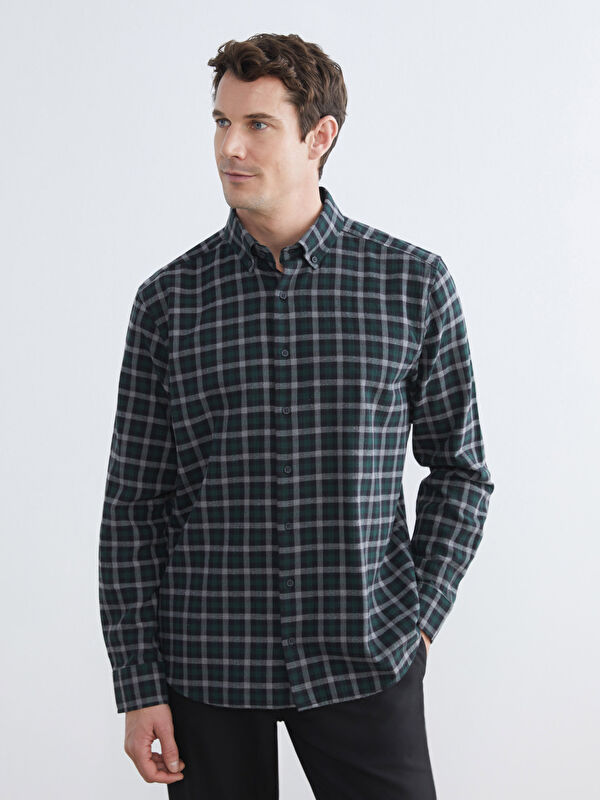 SOUTHBLUE Regular Fit Ekose Erkek Oduncu Gömlek