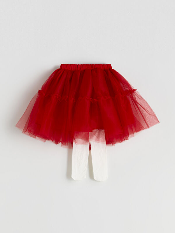 LCW Kids Elastic Waist Girls' Tutu Skirt and Tights 2 Pack