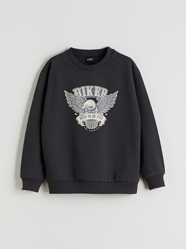 LCW ECO Bisiklet Yaka Erkek Çocuk Sweatshirt