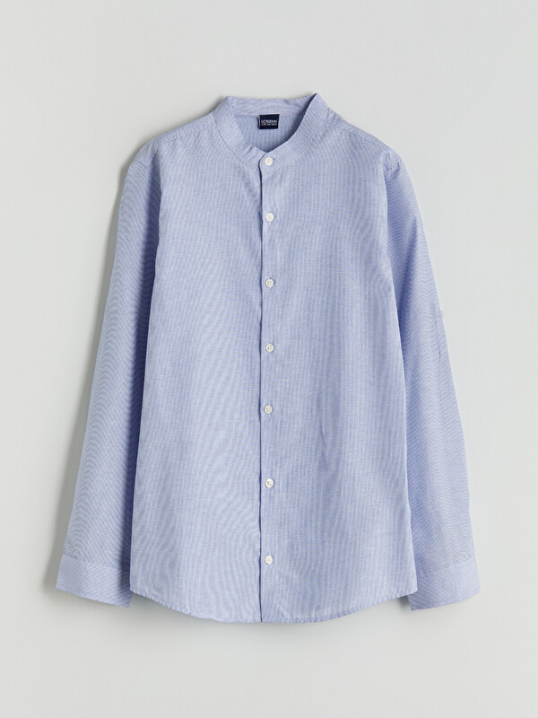 LCW ECO Grandad Collar Striped Boys' Shirt