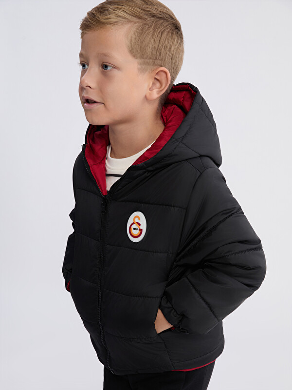 LCW Kids Galatasaray Baskılı Çift Yönlü Erkek Çocuk Şişme Mont