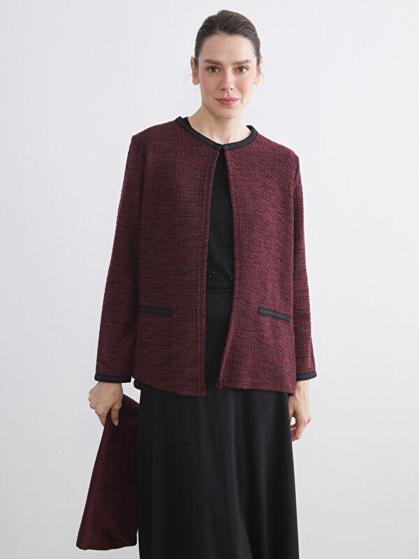 LCW Grace Rundhalsausschnitt Strukturierte Strickjacke für Damen