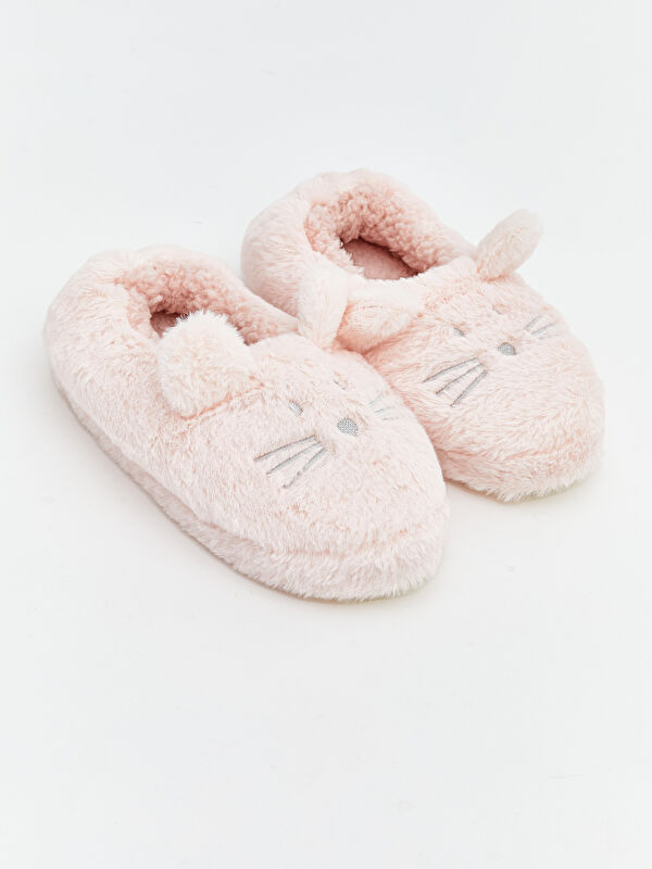 Tavşan Figürlü Pelüş Kız Bebek Ev Ayakkabısı - Görsel 2