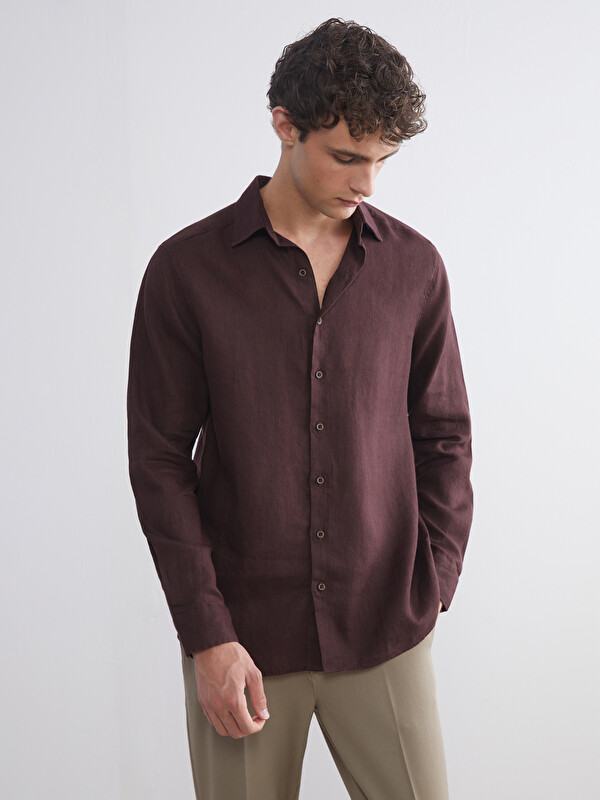 SOUTHBLUE Regular Fit %100 Keten Erkek Gömlek