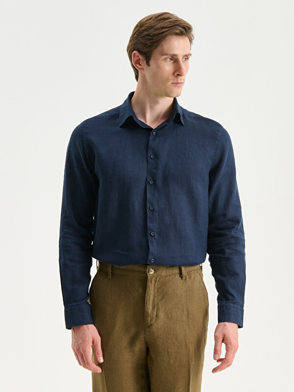 SOUTHBLUE Regular Fit %100 Keten Erkek Gömlek