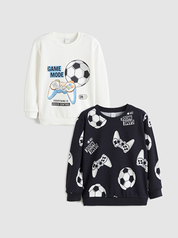 LCW Kids Bisiklet Yaka Erkek Çocuk Sweatshirt 2'li