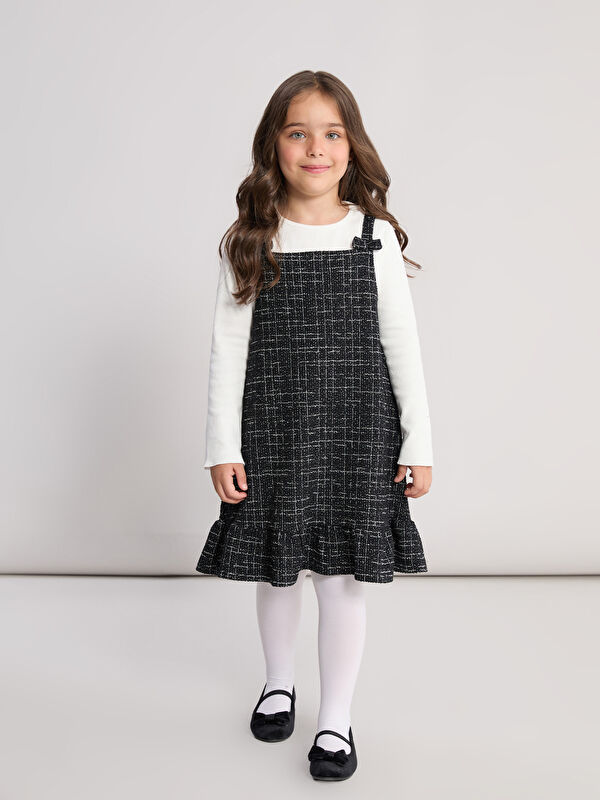 LCW Kids Kare Yaka Kız Çocuk Elbise ve Tişört