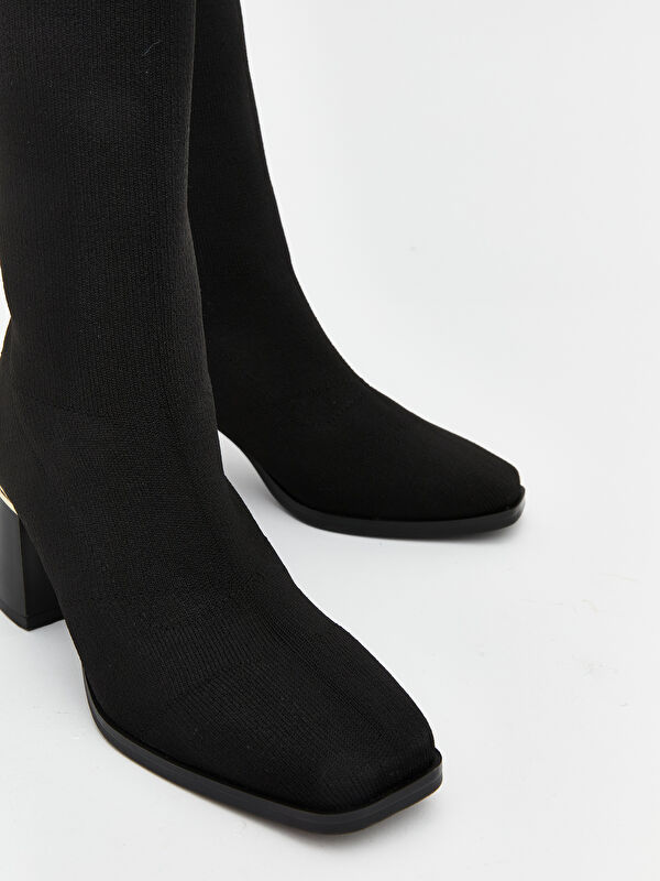 Süet Görünümlü Kadın Topuklu Bot - Görsel 4