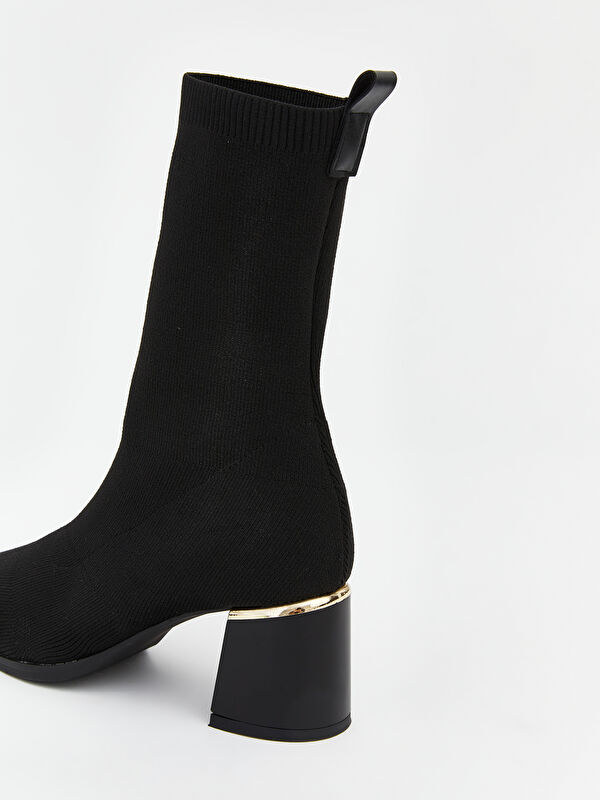 Süet Görünümlü Kadın Topuklu Bot - Görsel 6