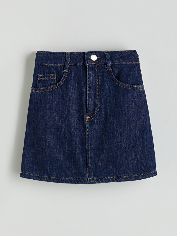 LCW Kids Beli Ayarlanabilir Lastikli Kız Çocuk Jean Etek