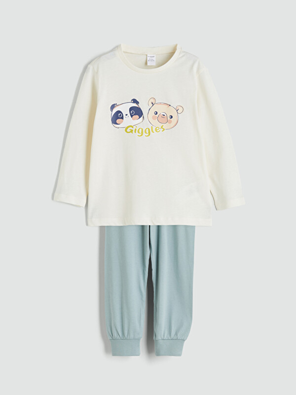 LCW ECO Bisiklet Yaka Erkek Çocuk Pijama Takımı