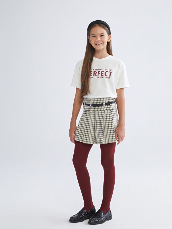 LCW Kids Pileli Kız Çocuk Şort Etek