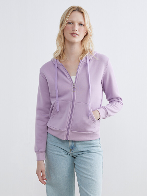 LC WAIKIKI Women's Hooded Thick Zippered Sweatshirt