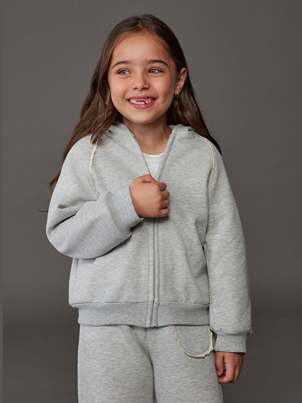 LCW Kids Djevojka SIVA Majica s patentnim zatvaračem