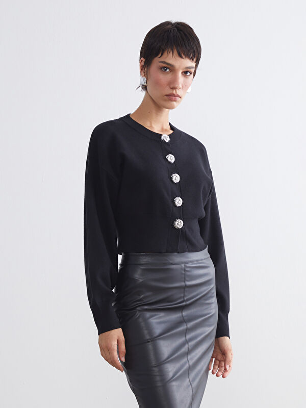 LCW Vision Crew Neck Women's Knitwear Cardigan