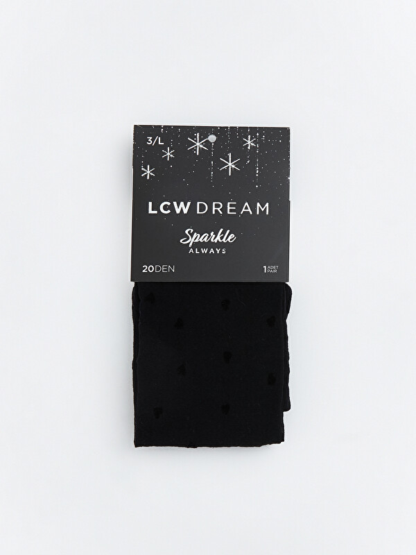 LCW DREAM 20 Denye Kalp Desenli Kadın Külotlu Çorap