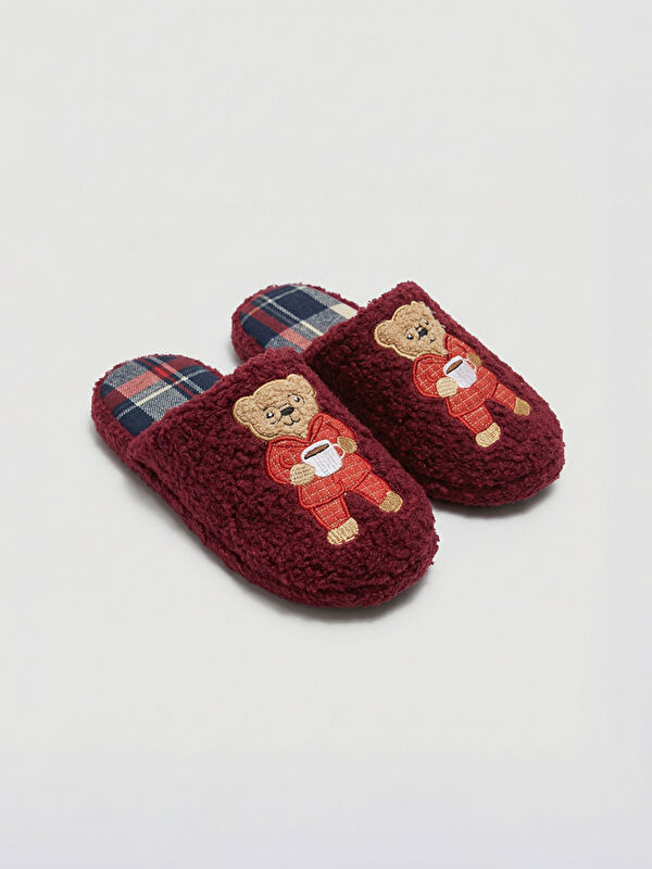 LCW STEPS Boys' House Slippers with Teddy Bear Print