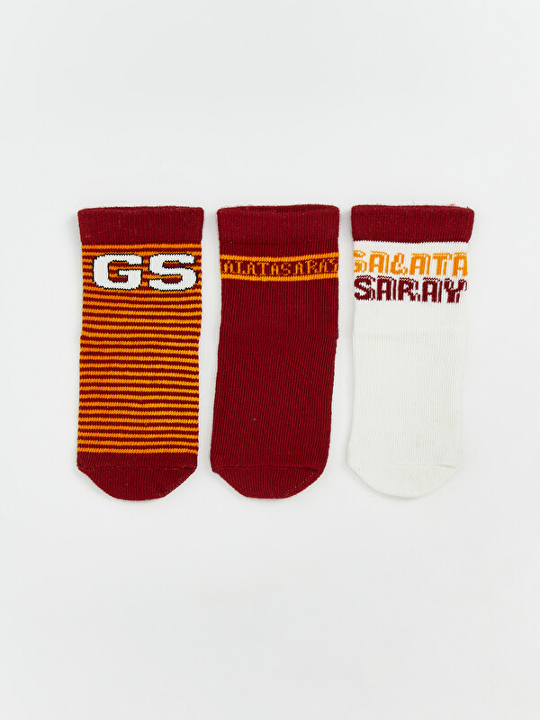 LCW baby Galatasaray Baskılı Erkek Bebek Soket Çorap 3'lü