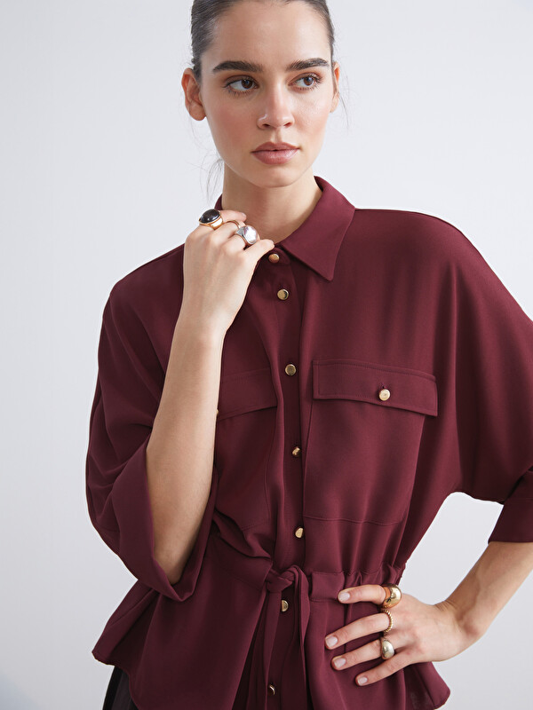 LCW Vision Bağlamalı Oversize Kadın Gömlek