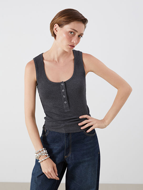 LCW Vision U Neck Ribbed Women's Tank Top
