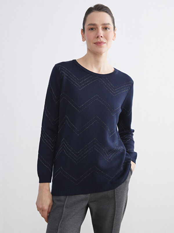 LCW Grace Crew Neck Patterned Women's Knitwear Sweater
