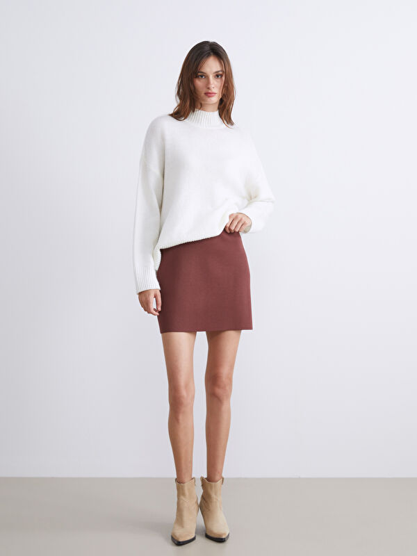 LCW Vision Elastic Waist Knitwear Mini Skirt