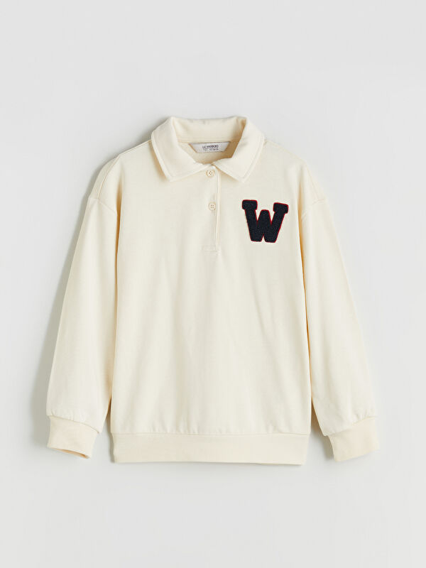 LCW ECO Polo Yaka Kız Çocuk Sweatshirt