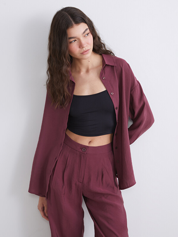 XSIDE Modal Karışımlı Oversize Kadın Gömlek