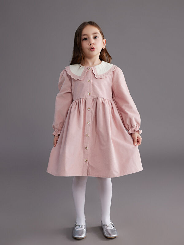 LCW Kids Қыздарға арналған барқыт көйлек