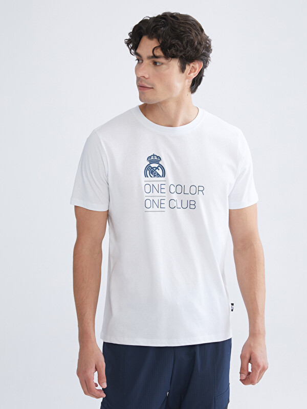 XSIDE ACTIVE Bisiklet Yaka Real Madrid Baskılı Erkek Taraftar Tişört